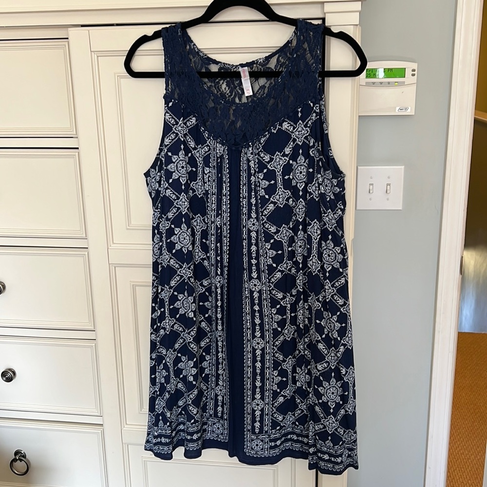 Navy and white tunic